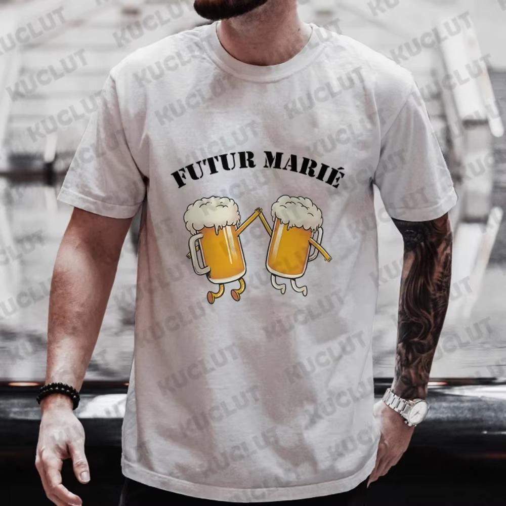 Футболка French Single Farewell Bachelor Stag Party Summer Wedding Beer Graphic Tops Evg Team Tees Future Groom Man Squad