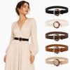 Alloy Metal Buckle Fashion Waist Belt PU Leather Faux Leather Belt Simple Dress Belt  For Women