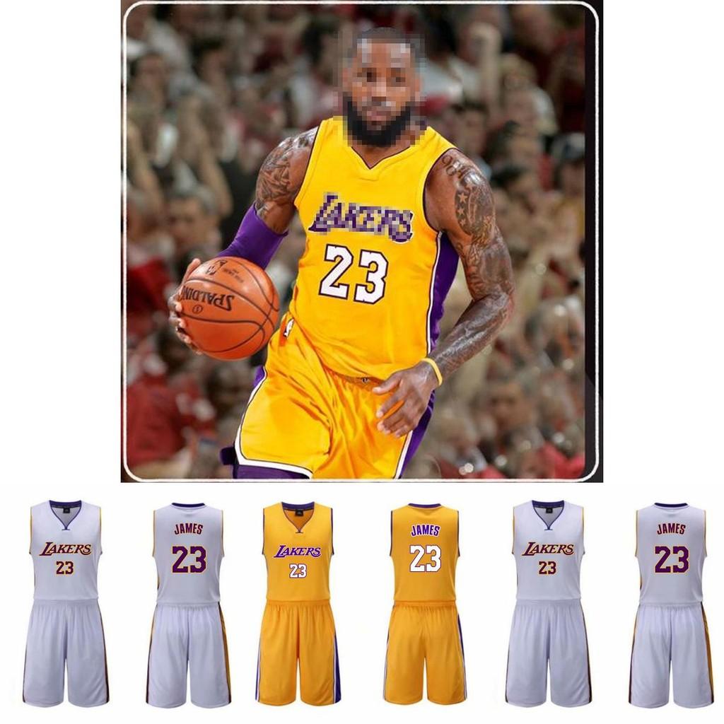 Баскетбольный комплект формы Los Angeles Lakers Леброн Джеймс из полиэстера для мужчин и любителей спорта