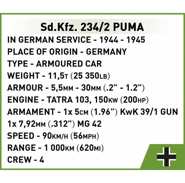 Конструктор пластиковый Cobi Historical Collection Sd Kfz 234/2 Puma COBI-2287