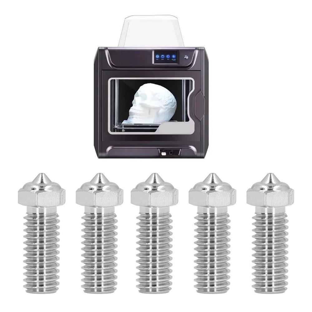 5Pcs 0.4mm Diameter 3D Printer Nozzle Replacement Stainless Steel M6 Nozzle Set Hotend Replacement