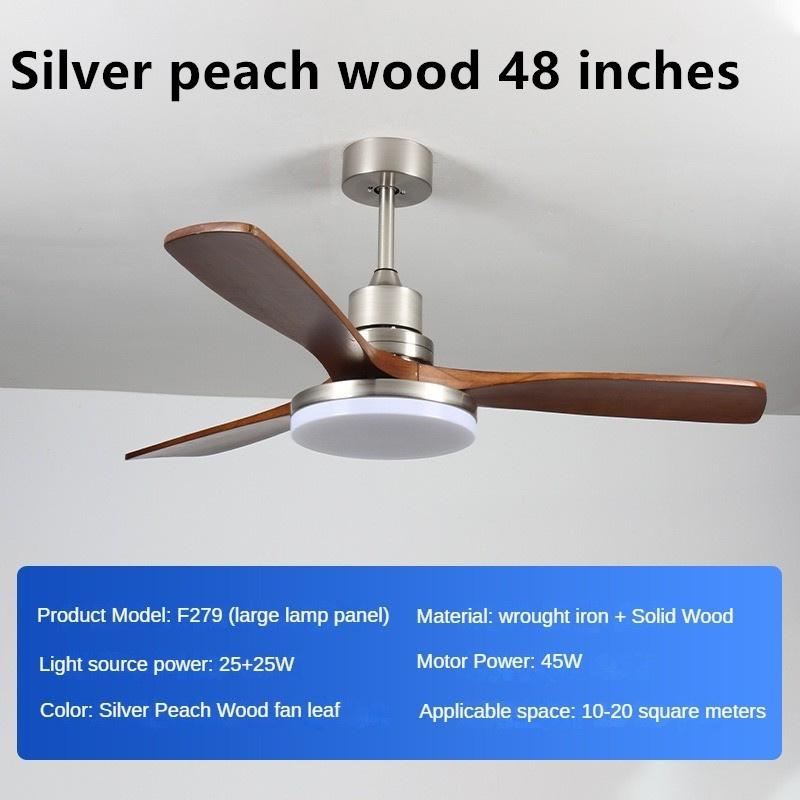 45 Вт бытовой интеллектуальный регулируемый частотный электрический вентилятор для гостиной, светильник из цельного дерева, ретро-вентилятор для ресторана, полный спектр