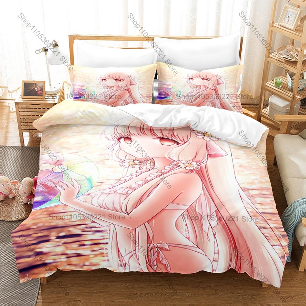 Постельное белье с тематикой Chobits Аниме Принт Чи Постельное белье Пододеяльник Наволочка Все Размеры Для Подростков Девочек Фанатов Декор Спальни