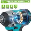 ONEGREEN 1000Nm Torque Brushless Electric Impact Wrench 1/2 Inch Cordless Wrench Car Repair Power Tool for Makita 18V Battery