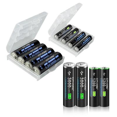 Cityork 1,5 В USB литий-ионные аккумуляторы типа AA+AAA AAA 1200 мВтч AA 3000 мВт литиевая батарея 1,5 В AA AAA с USB-кабелем