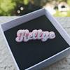 Qiuhan Personalized Acrylic Double Custom Name Brooch Pin Jewelry Cute Gift for Girls