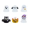 6pcs Luminous Miniature Halloween Cartoon Pumpkin Ghost Figurines Micro Landscape Ornaments Home Office Desk Room Decorations