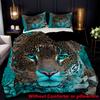 Bohemian Leopard Pattern Polyester 3D Printed Quilt Cover Set Bedding Cover Pillowcase Luxury Animal Theme Duvet Cover Sets