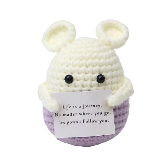 Позитивная кукла-картошка, ручная работа, эмоциональная поддержка, вязаная крючком игрушка с поощрительной открыткой, мягкая