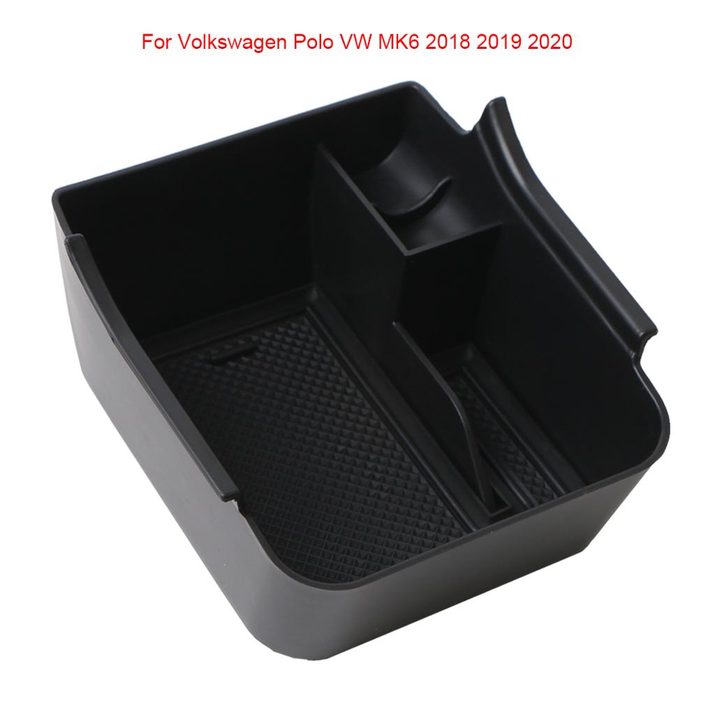 Центральный подлокотник автомобиля, держатель для ящика для хранения для Volkswagen Polo VW MK6 2018, органайзер для центральной консоли, уборка