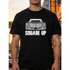 Европейские размеры Футболка Square Up Square Body King of Trucks, Футболки для грузовиков для мужчин, Круглый вырез, Черный