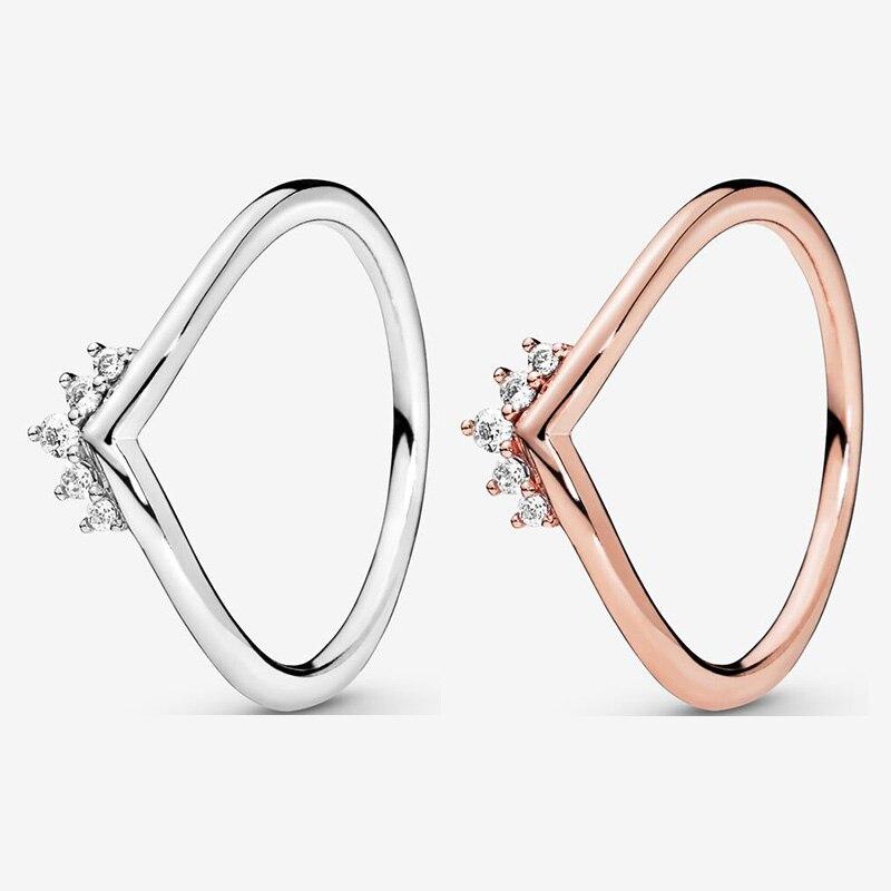 Кольцо из стерлингового серебра 925 пробы, розовое золото, дуговое кольцо для женщин, подарок на свадьбу, модные украшения