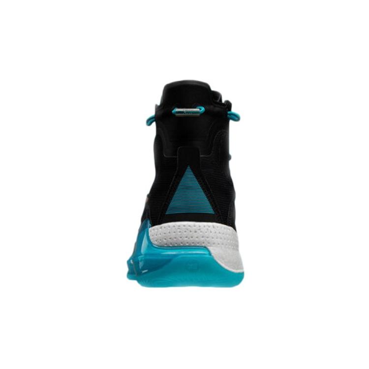 Li Ning YuShuai 13 Амортизация Boom Устойчивость к скольжению Высокие Полноценные Баскетбольные Кроссовки Мужские Черно-Синие ABAP065-1