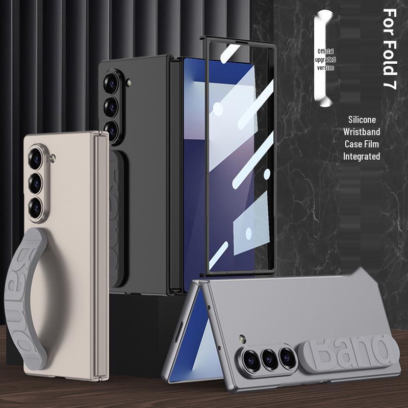 Силиконовый чехол Samsung Z Fold7 с эластичным ремешком на запястье - Премиальный складной чехол для телефона