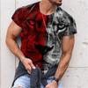 Summer Animal Wolf Print Men's T Shirt Round Neck Short Sleeve Loose Tops Casual Male Tees Oversized T Shirts 6XL