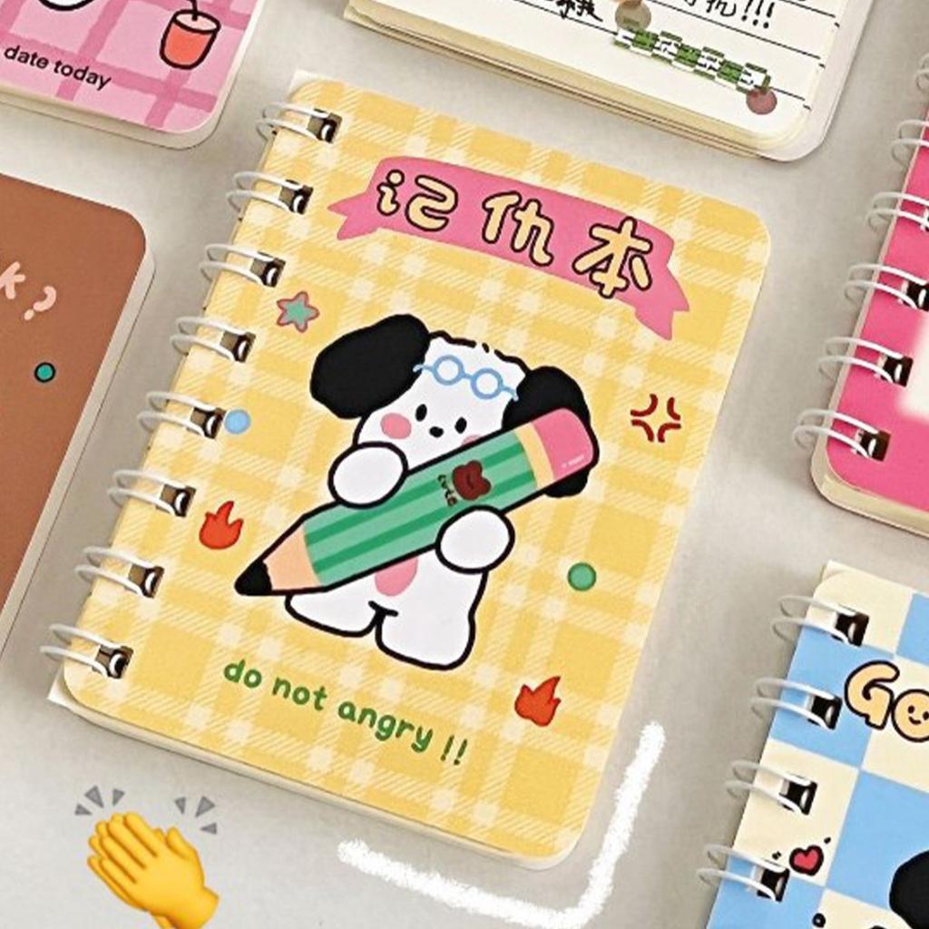 Мини-блокнот на спирали с рисунком милой собаки, карманный дневник, ежедневник для студентов