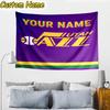 Custom Name Jazz Basketball Team Tapestry Room Decoration Wall Hanging for Living Room Bedroom, dormitory, Birthday and Christmas gifts