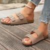 2024 Высокое Качество Женская Обувь Лето Новинка Однотонные Босоножки с Открытым Носком Женские Балетки Мода Большой Размер Римские Женские Шлепанцы