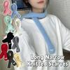 Solid Color Knitted Scarf Y2K Sweet Scarf Soft Long Narrow Scarves  Outdoor