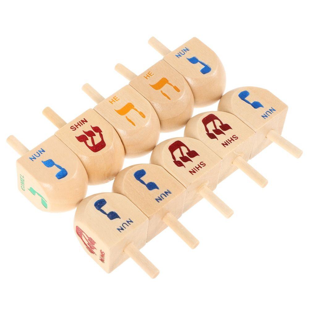 10Pcs Wooden Material Spinning Top Toy Children Gits Wooden Crafts Child Play