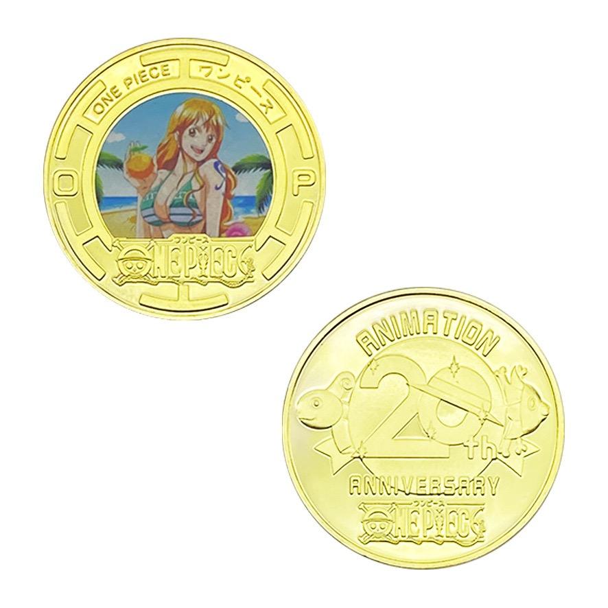 Anime Collectible Coins Luffy Zoro Gold Plated Metal Commemorative Coins Periphery Kids Birthday Gift Toy