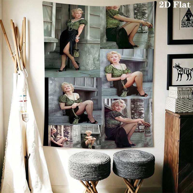 Vintage Dictionary Art Marilyn Monroe Elegance Tapestry Fashion Print Wallmounted Background Cloth Background Wall Hanging Cloth Home Decor