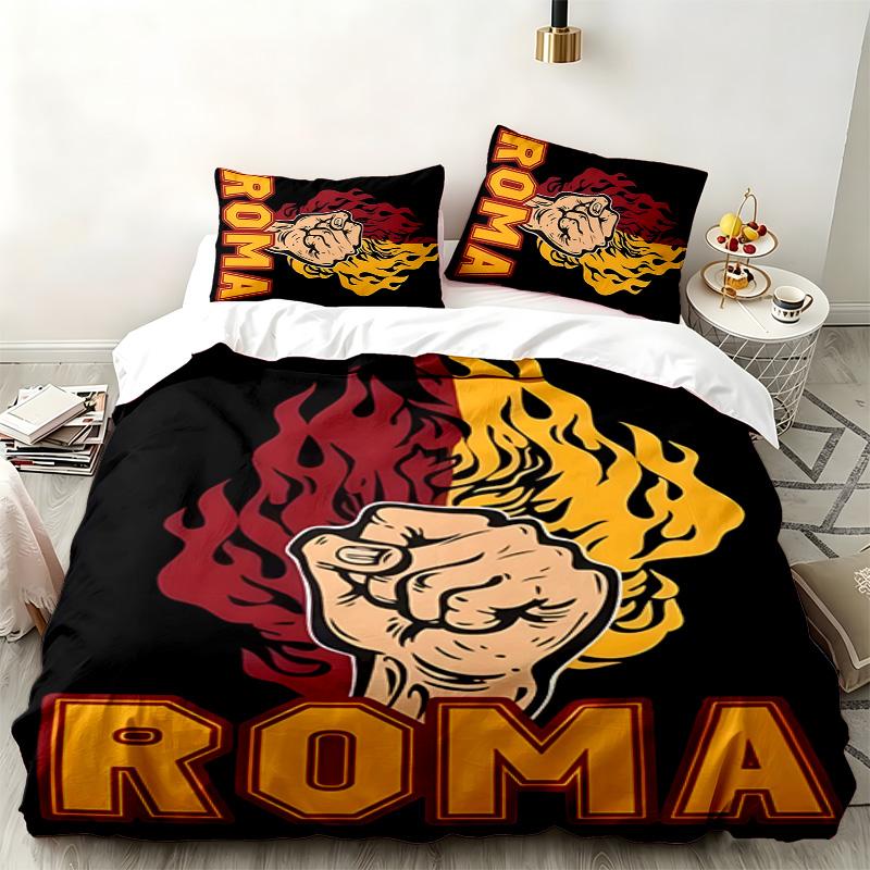 A.S Roma 3pc set Perfect for bedroom use Comfortable bedding set includes a duvet cover and two pillowcases Ideal birthday or Christmas gift