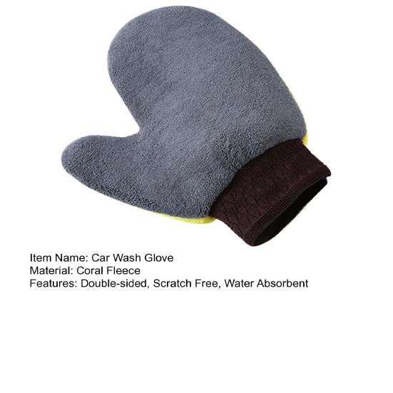 1 шт., рукавица для мытья автомобиля с большим пальцем, коралловый флис, двусторонний впитывающий материал без царапин, автоочистка