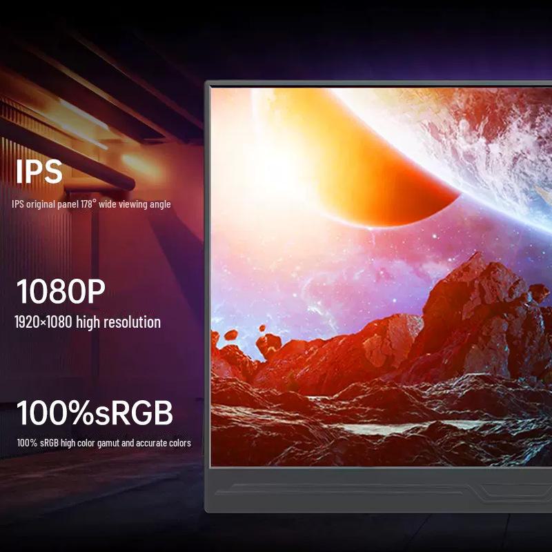 15,6-дюймовый портативный игровой монитор 1080P для Switch/Xbox/PS5/ПК/мобильных устройств