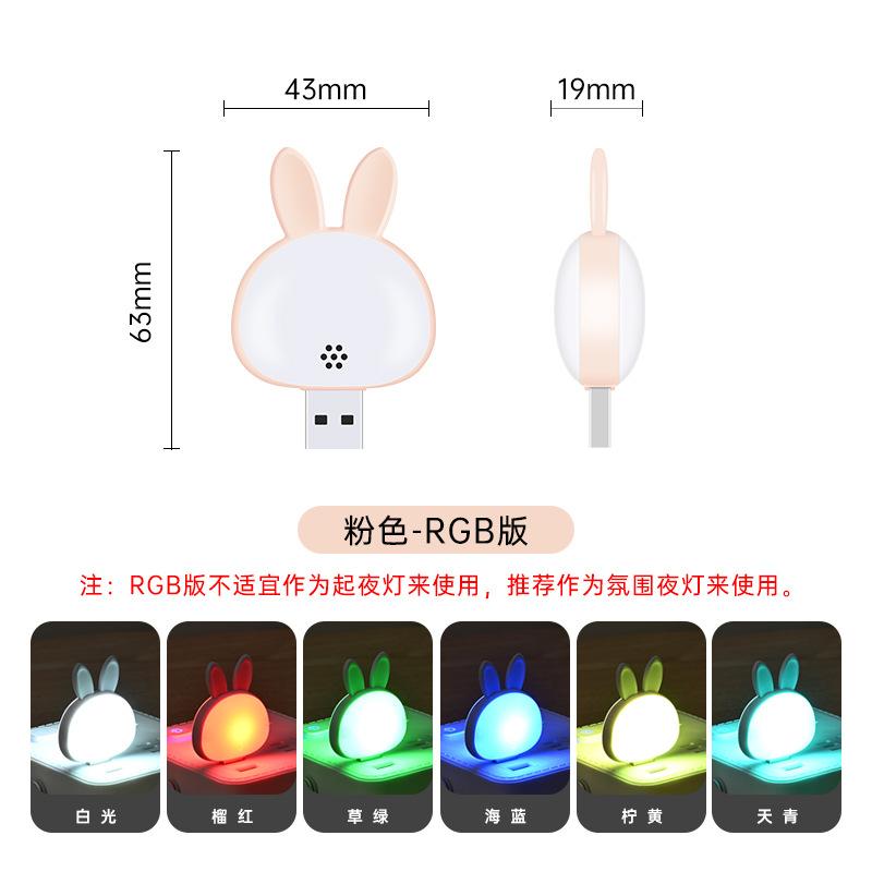 Интеллектуальный голосовой USB-плагин кролик светодиодный ночник голосовой активируемый светящийся ночник креативный подарок подарок