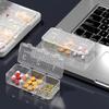 Pill Box Portable Weekly Pill Storage Box Leak-Proof Sealed Transparent Pill Organizer for Home Travel