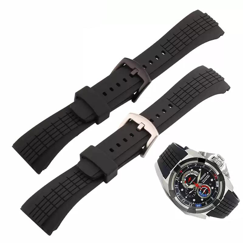 26 мм Для часов Seiko с силиконовым ремешком серии VELATURA SRH006 SPC007 черные мужские аксессуары