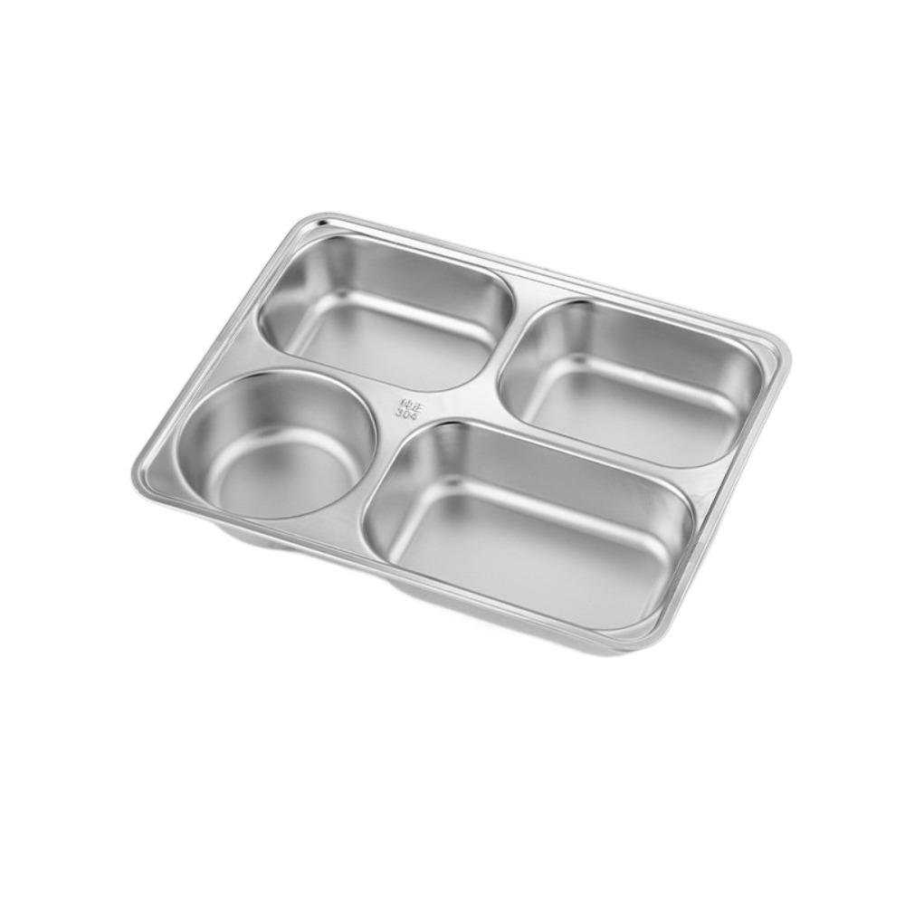  штабелируемая обеденная тарелка из нержавеющей стали, разделенная тарелка для завтрака, прямоугольная тарелка для фаст-фуда, столовая