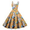 Women's Casual Fashion Print Sexy Off Shoulder Punk Retro Dress Retro Dress Dress