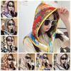 Windproof Sunscreen Scarf National Style Windproof Headdress Summer Hooded Silk Shawl  Beach