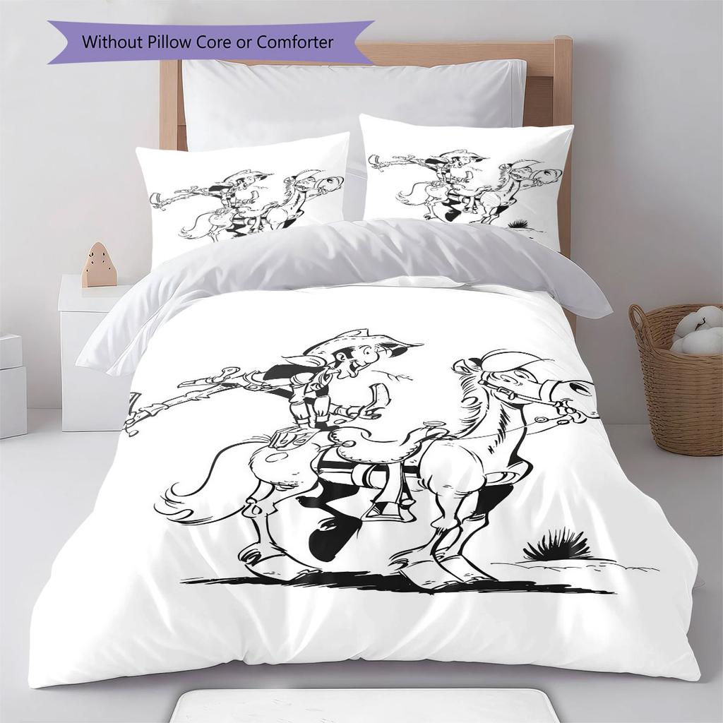 Lucky Luke Pride Bedding Quilt Set Quilt Cover Pillowcase Home Decoration Birthday Gift (1 * duvet cover + 2 * pillowcase, without core)
