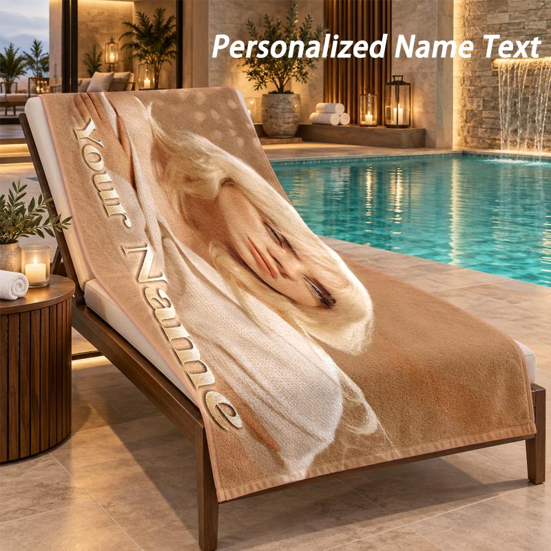 Billie Eilish Custom Name Beach Towel Large Soft Towel for Indoor Bathroom Outdoor Beach