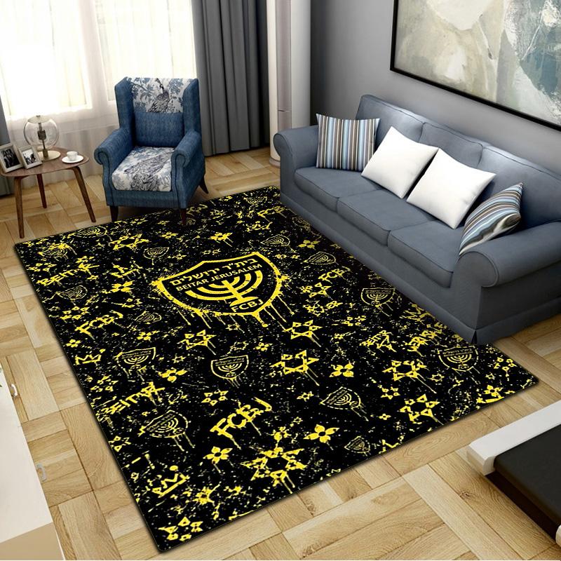 Beitar Jérusalem Carpet Rug for Living Room Bedroom Home Sofa Decoration, Kids play Non-slip Floor Mat