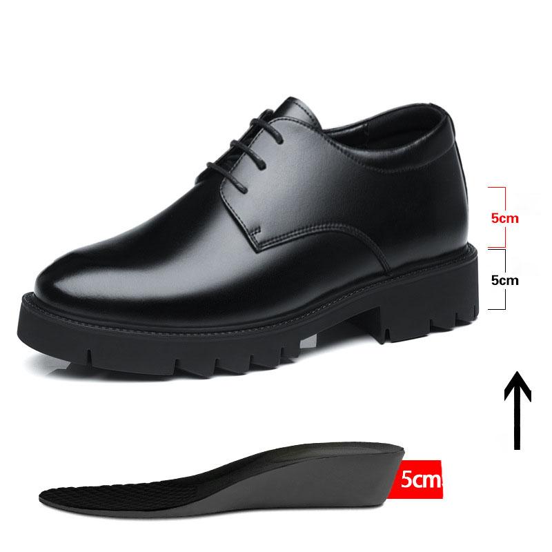 Men Platform High Heel 5/8/10 CM Height Growth Formal Men Derby Artificial Leather Business Shoe Man Oxford Elevator Dress Shoes