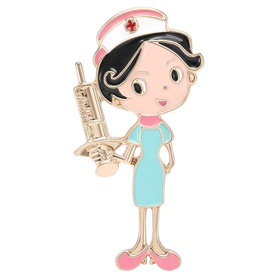 Брошь для медсестры, мультяшная форма медсестры, изысканная цветостойкость, антикоррозийная, антиокислительная, гладкое пальто, шарф, сумка, украшение для шляпы, брошь, булавка для одежды, ювелирные изделия