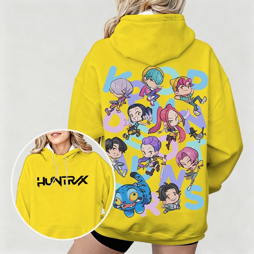 Модные женские худи KPop Худи с принтом Охотники на демонов Пуловер Повседневная уличная толстовка Детские худи Топ Верхняя одежда для улицы