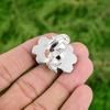 Wedding Gift For Her 925 Silver Natural Rhodonite Promise Flower Adjustable Ring