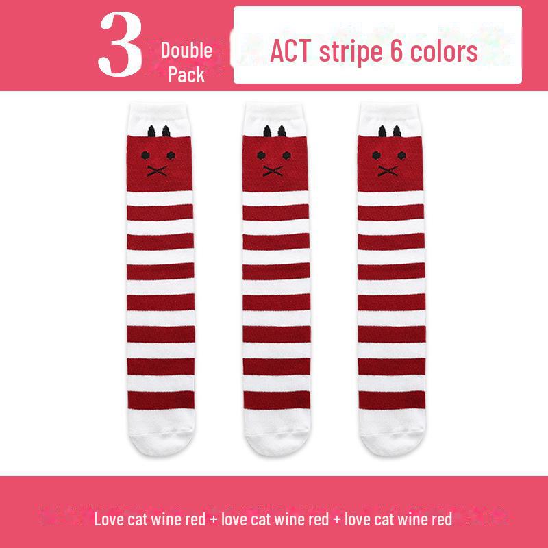 Весенние и осенние гольфы для девочек с милым рисунком - гольфы средней длины для детей и младенцев