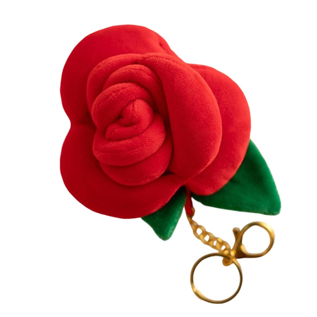 Rose Pendant Decoration For Valentine's Day, Cute Plush Simulation Rose Keychain, Valentine's Day Gift Bouquet