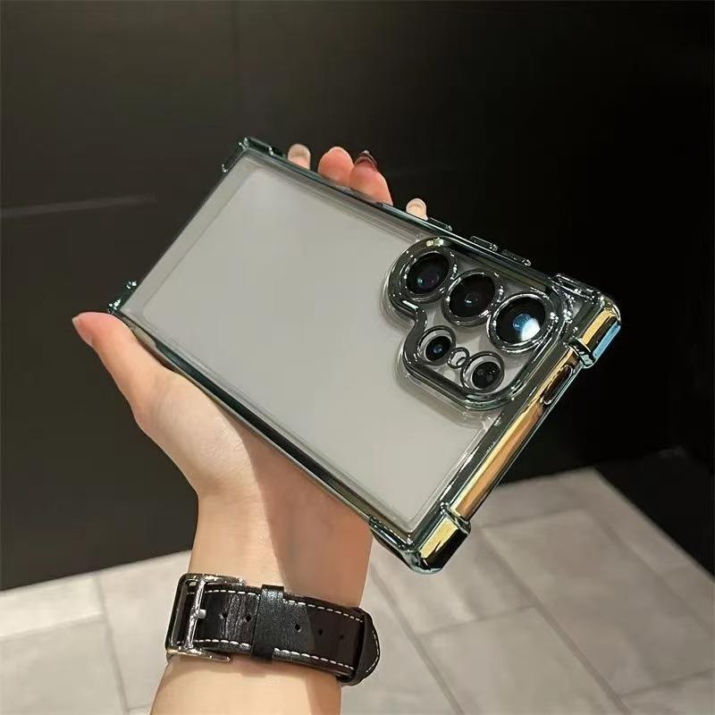 Применимо к чехлу для мобильного телефона Samsung S26Ultra A56 с пленкой для объектива, гальванизированным четырехсторонним воздушным мешком, полностью закрывающим, противоударным, из мягкого ТПУ