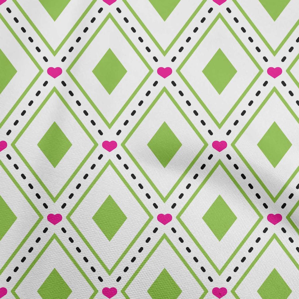 oneOone Cotton Flex Green Fabric Check  Dress Material Fabric Print Fabric By The Yard 40 Inch