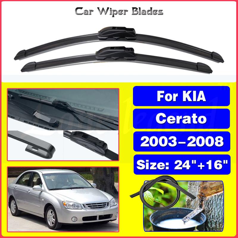 Wiper Front Wiper Blades For Kia Cerato 2003-2008 2004 2005 2006 2007 Windshield Windscreen Front Window 24"+16"