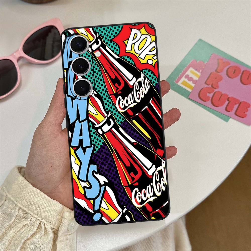 Чехол для телефона C-CocaS-Fashion Cola для Samsung S 24 Fe 25 Ultra Plus 20 Lite 21 30 22 23 24 22 Ultra 5G Fundas