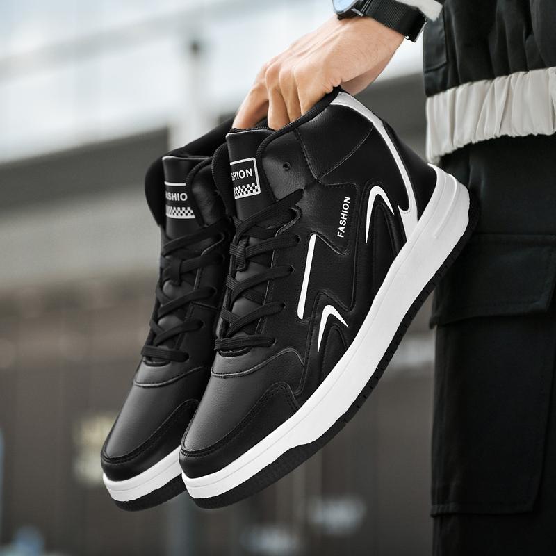 36-48 осенне-зимние кожаные мужские повседневные туфли с лапшой из овчины, женская спортивная обувь большого размера с высоким берцем