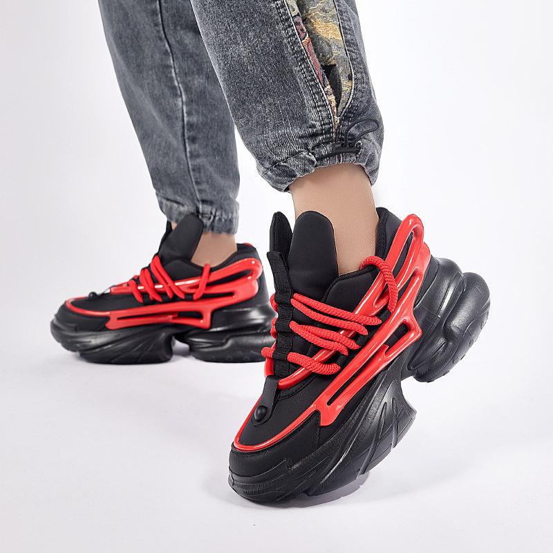 Осенние мужские кроссовки, папины кроссовки, цветные, толстая подошва, увеличивающие рост, повседневные спортивные кроссовки
